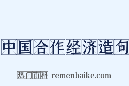 中国合作经济造句是什么意思的图片